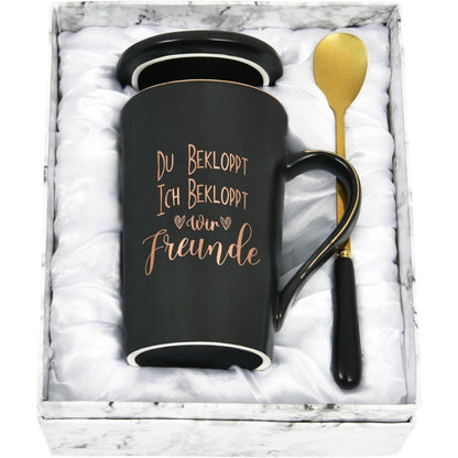 Joymaking Geschenk Freund Keramik Kaffeetasse 400ml Schwarz