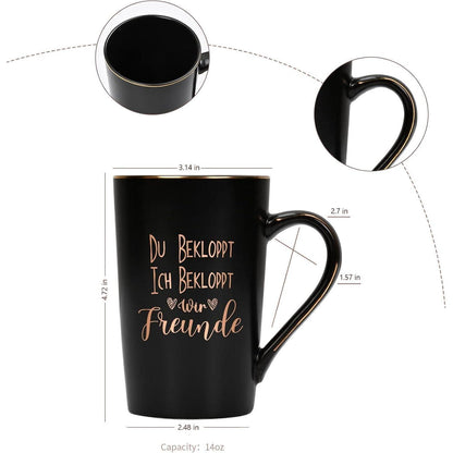 Joymaking Geschenk Freund Keramik Kaffeetasse 400ml Schwarz