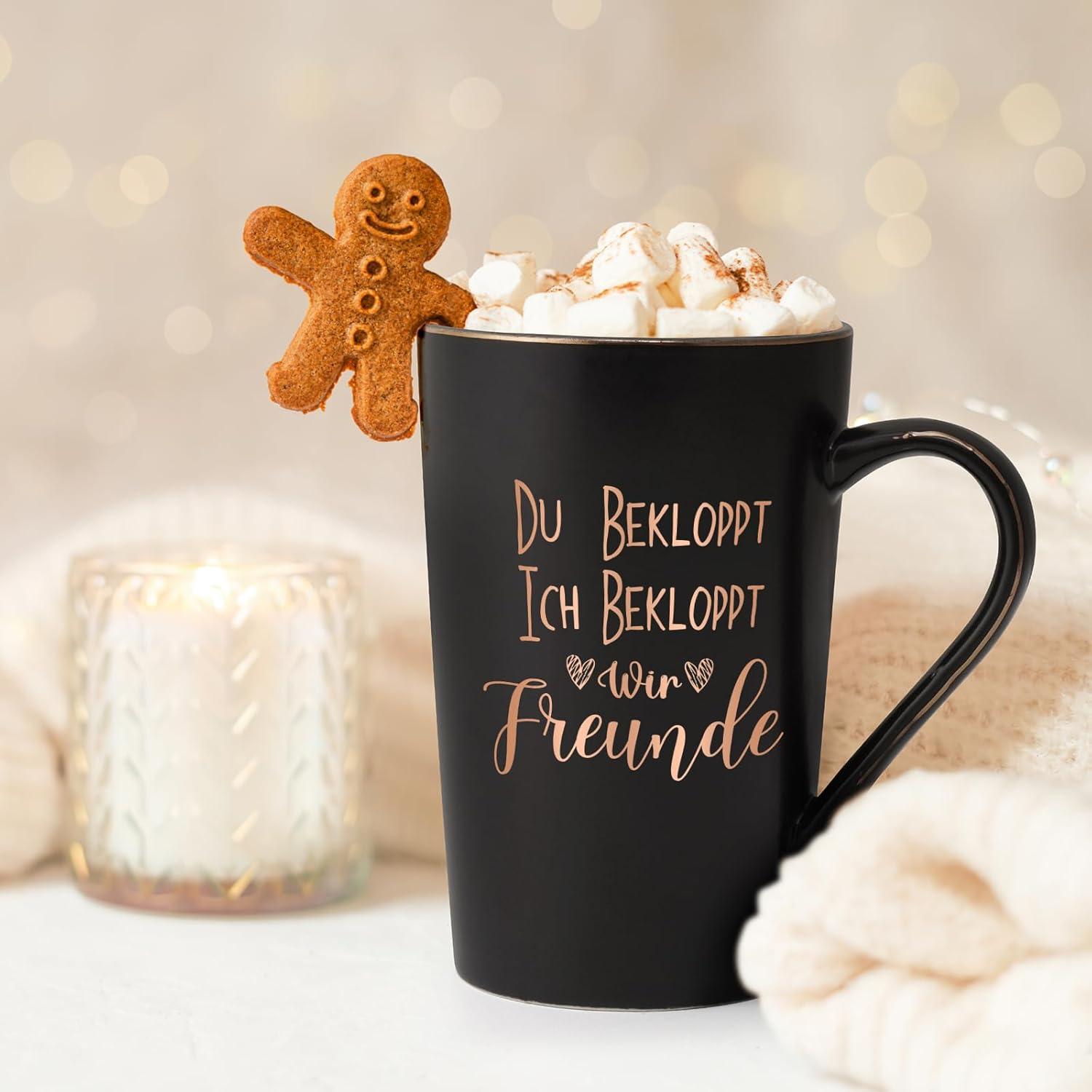 Joymaking Geschenk Freund Keramik Kaffeetasse 400ml Schwarz
