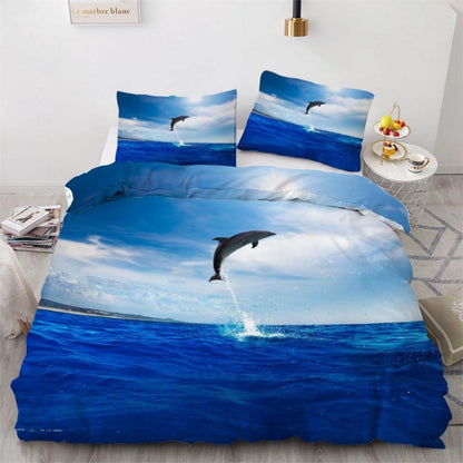 3teilige Mikrofaser Bettwäsche Set Delfin 220x240 cm