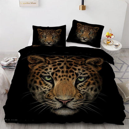 Leopard Kinderbettwäsche 135x200 cm 4tlg. Mikrofaser Bettbezug