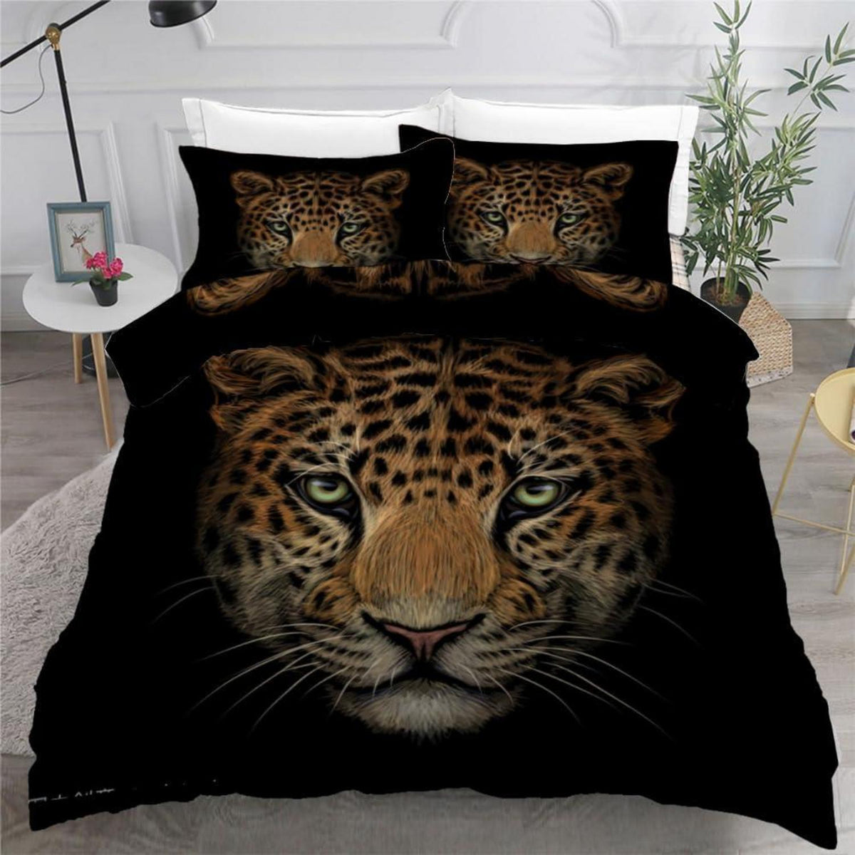 Leopard Kinderbettwäsche 135x200 cm 4tlg. Mikrofaser Bettbezug