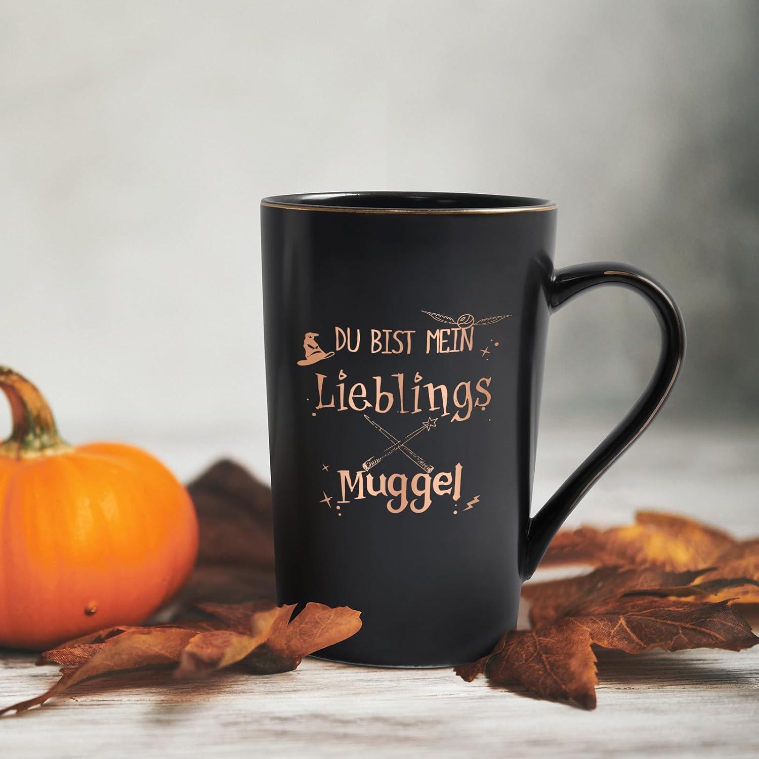 Lustige Geschenk Tasse mit Spruch - Du bist mein Lieblings Muggel, Weihnachten Geschenkidee 400ml Schwarz