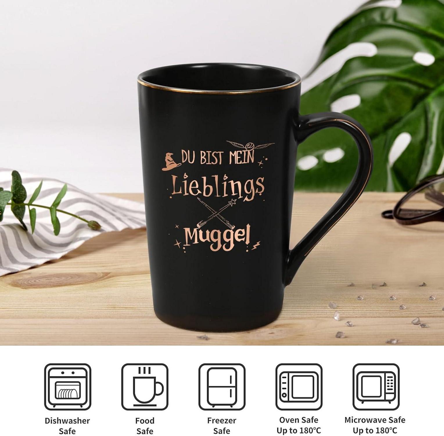 Lustige Geschenk Tasse Spruch Lieblings Muggel Weihnachten Schwarz 400ml