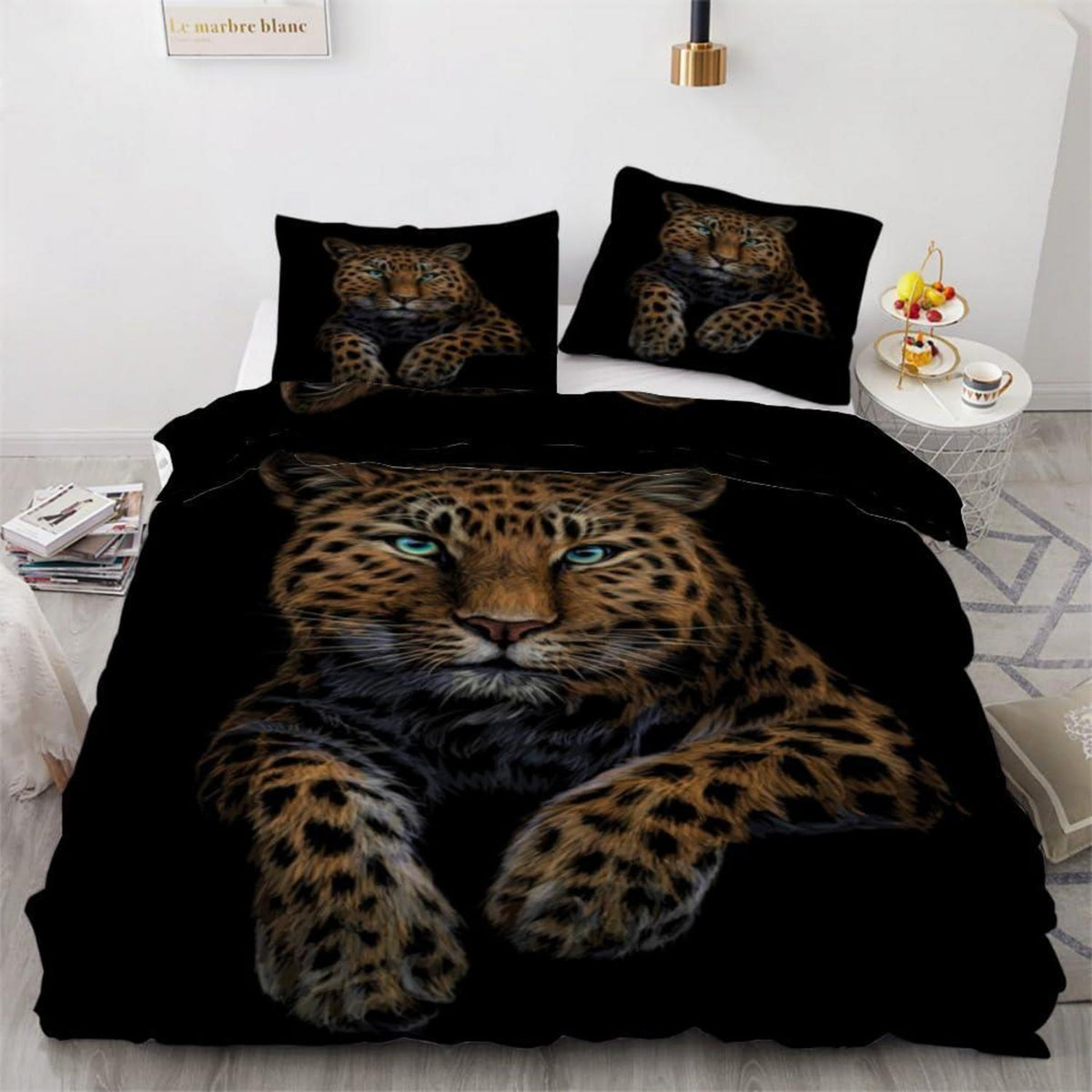 Leopard Kinderbettwäsche 135x200 cm 4tlg. Mikrofaser 3D Motiv