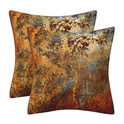 2x Kissenbezug Goldbraun Rostfarben – Samt Deko Kissen 45x45 cm