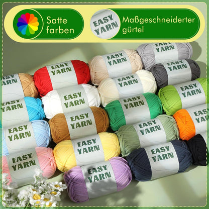 4x50g Häkelgarn Anfänger Baumwollgarn Strickgarn Häkeln Stricken Kit【Hellgrün Dunkelgrün Beige