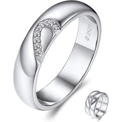 Partnerring Moissanit Ehering 925 Silber Valentinstag