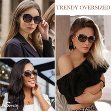 Sunier Damen Sonnenbrille Polarisiert Retro Vintage Oversize