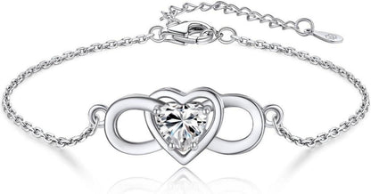 Infinity Armband Silber 925 Damen Unendlichkeitszeichen Herz