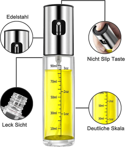 Ölsprüher Set 2 Stück 100ml Glaspumpflasche Professioneller
