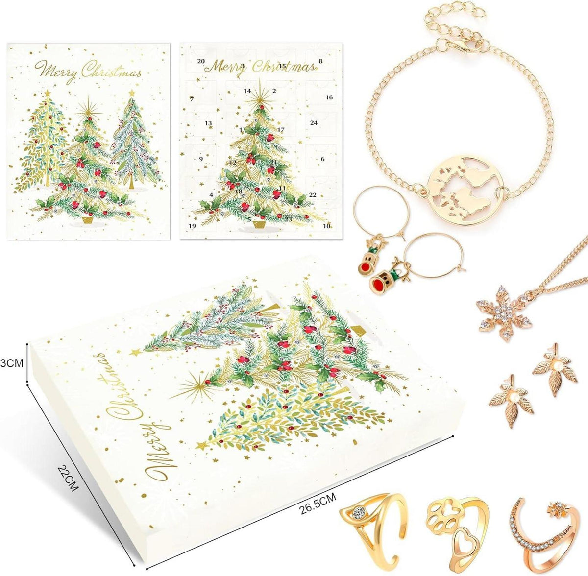Adventskalender 2024 für Frauen: Schmuck Weihnachtskalender mit 24