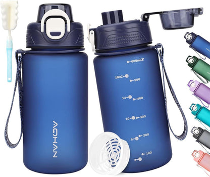 Sport Trinkflasche 600ml BPA frei, Auslaufsicher, Filter, Dunkelblau