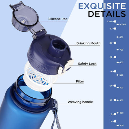 AOHAN Trinkflasche 600ml BPA-frei Sportflasche mit Filter