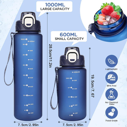 Sport Trinkflasche 600ml BPA Frei geeignet für Unterwegs & SportFitnessrefschul