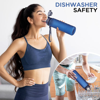 Trinkflasche 1l BPA Frei Auslaufsicher Motivierend Mit Filter