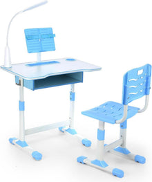 Kinder Schreibtisch Höhenverstellbar LED Stuhl Blau