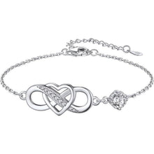 Infinity Armband Damen Silber 925 mit Moissanit Herz 0,5 Karat