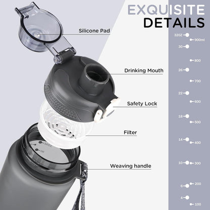 AOHAN Trinkflasche 600ml BPA Frei Sport Wasserflasche