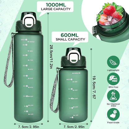 Trinkflasche 600ml BPA Frei Sport Wasserflasche Auslaufsicher Hydration