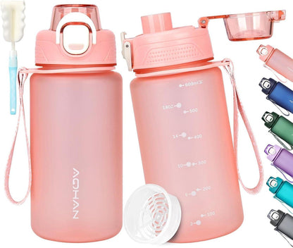 Sport Trinkflasche 600ml BPA frei mit Filter Pink