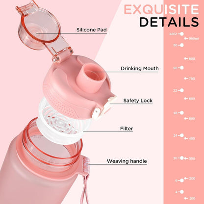 AOHAN Trinkflasche 600ml BPA Frei Sportflasche mit Filter