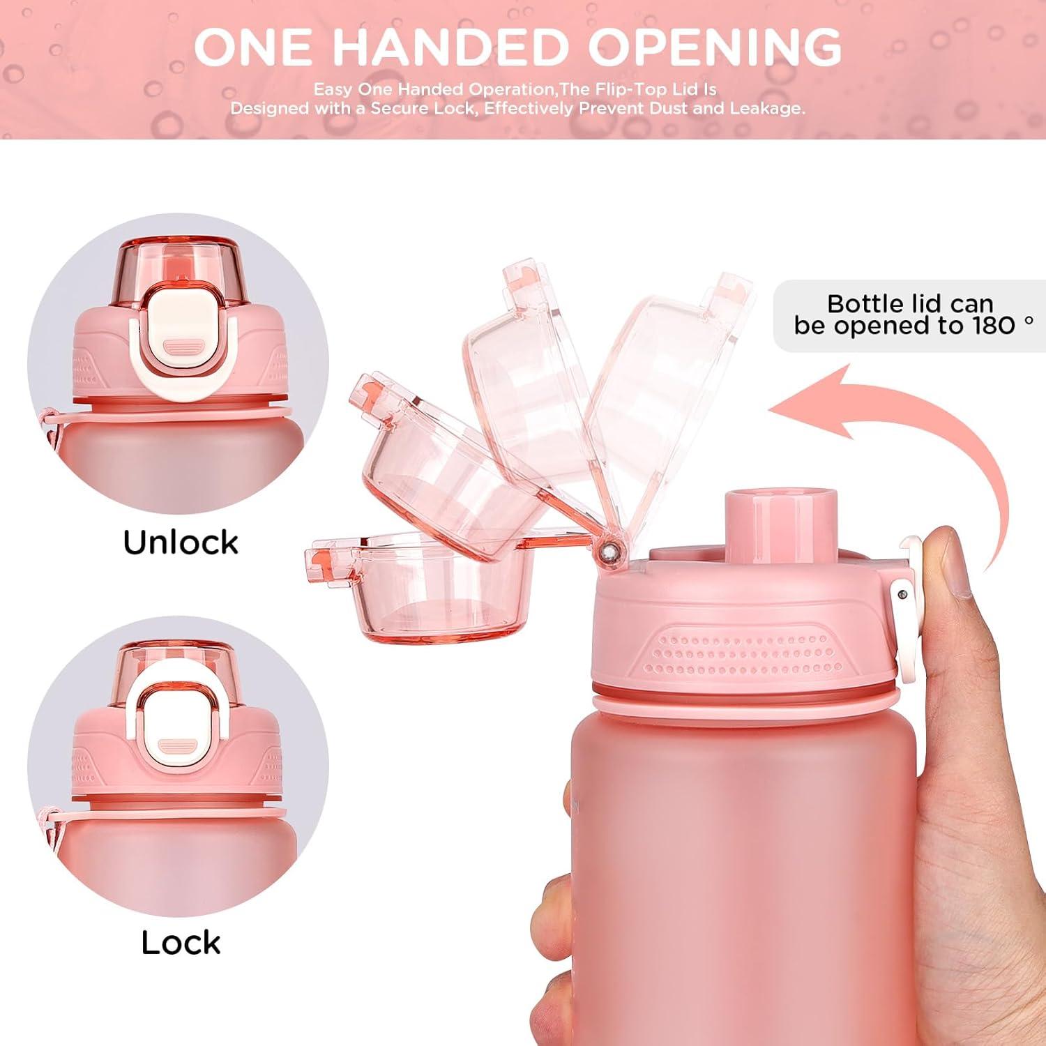 Sport Trinkflasche 600ml BPA frei mit Filter Pink