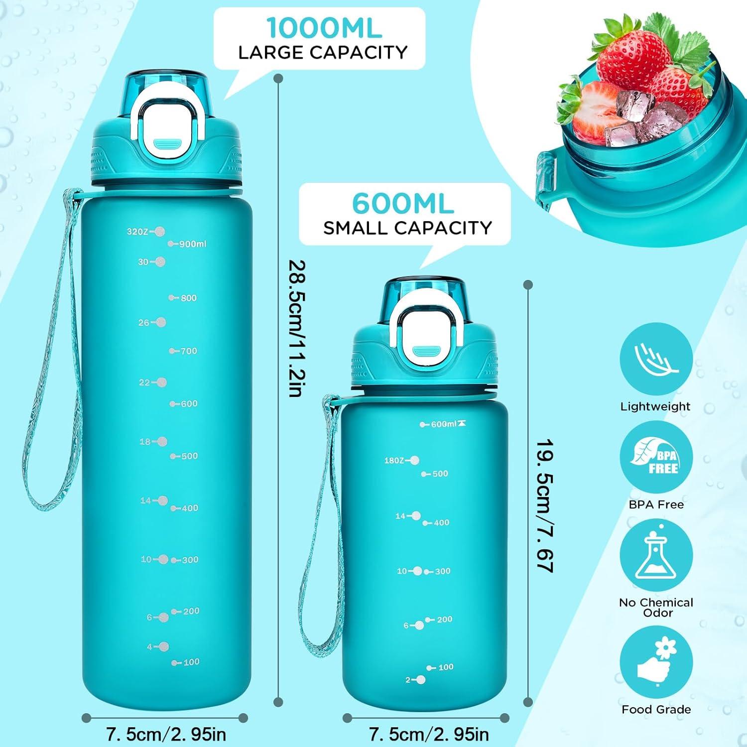 AOHAN BPA Frei Sport Trinkflasche 600ml Auslaufsicher Mit Filter