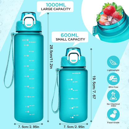 AOHAN BPA Frei Sport Trinkflasche 600ml Auslaufsicher Mit Filter