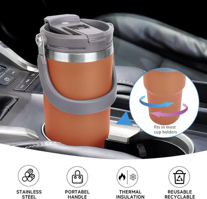 Riley Joy Thermobecher 900ml Orange mit Strohhalm