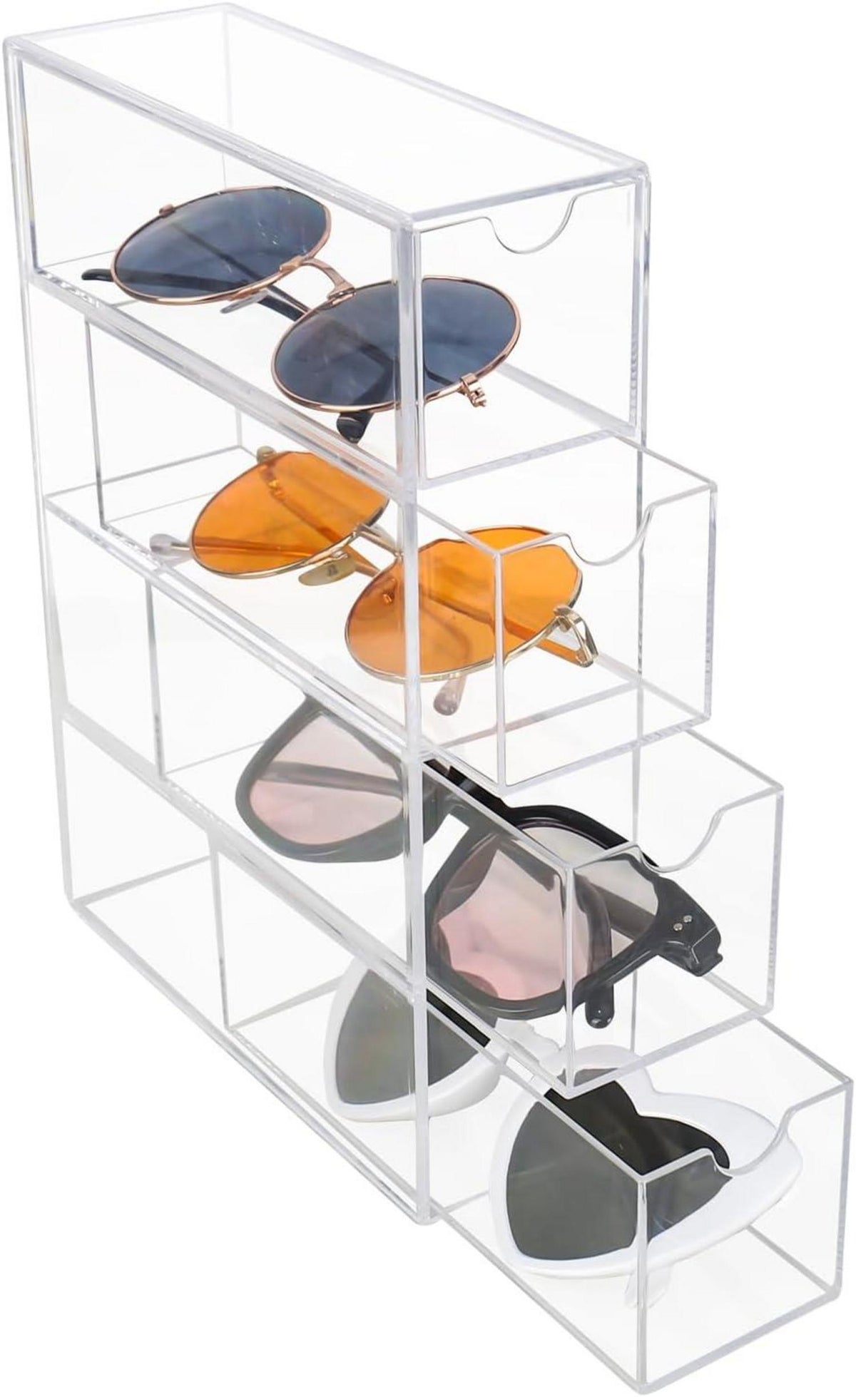 Aufbewahrungsbox für Brillen mit 4 Schubladen Organizer Acryl