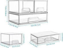 Transparente Schubladenboxen 3er Set für Schminktisch
