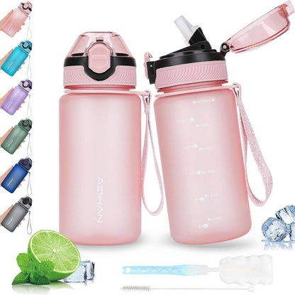 Sport Trinkflasche mit Stroh 600ML auslaufsicher BPA frei