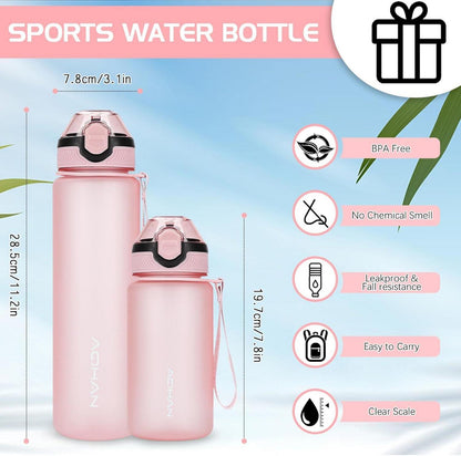 Sport Trinkflasche 600ML auslaufsicher Klappdeckel BPA frei StrohHOLDER