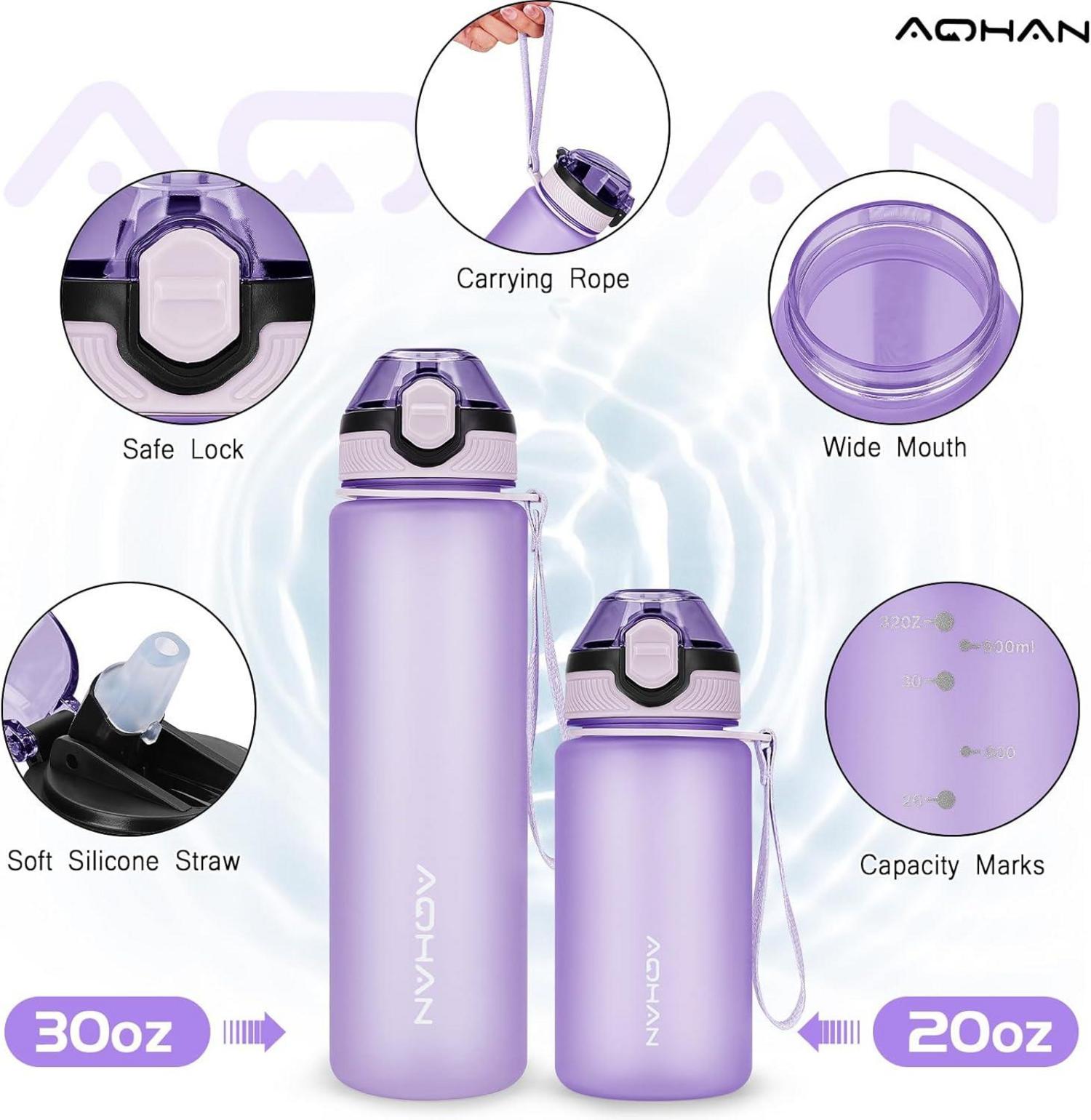 AOHAN Trinkflasche 1L BPA frei, auslaufsicher, mit