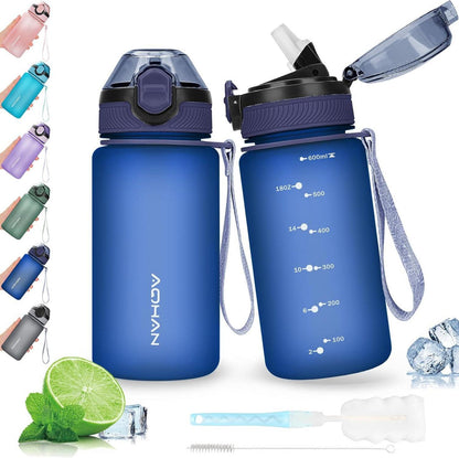 Sport Trinkflasche mit Stroh 600ML auslaufsicher BPA frei