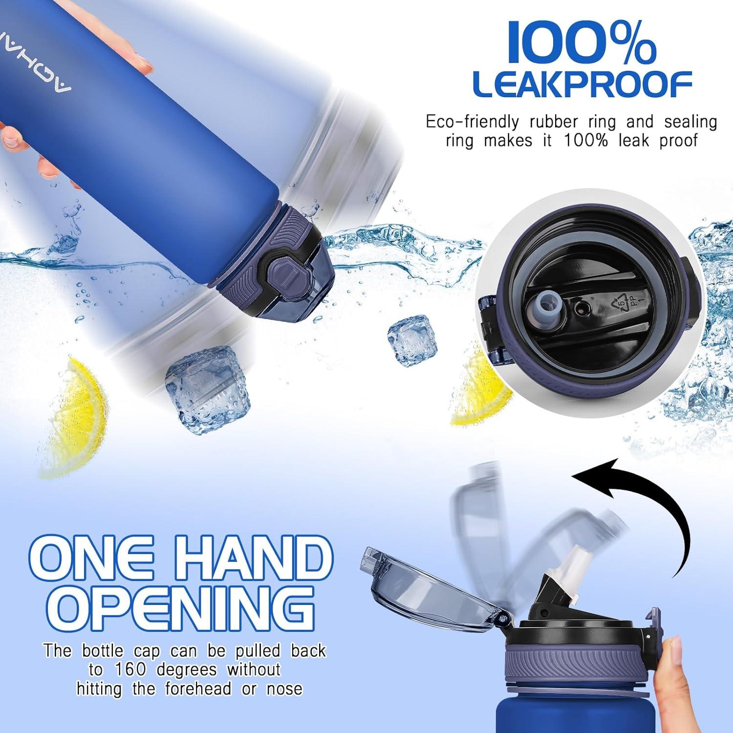 Sport Trinkflasche mit Stroh 600ML auslaufsicher BPA frei