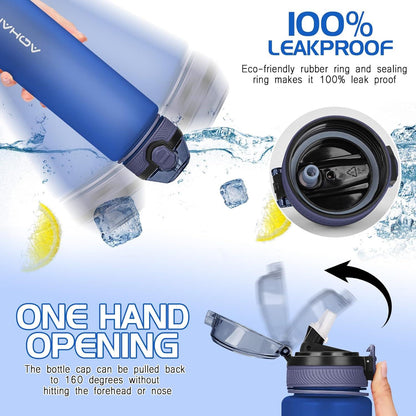 Sport Trinkflasche mit Stroh 600ML auslaufsicher BPA frei