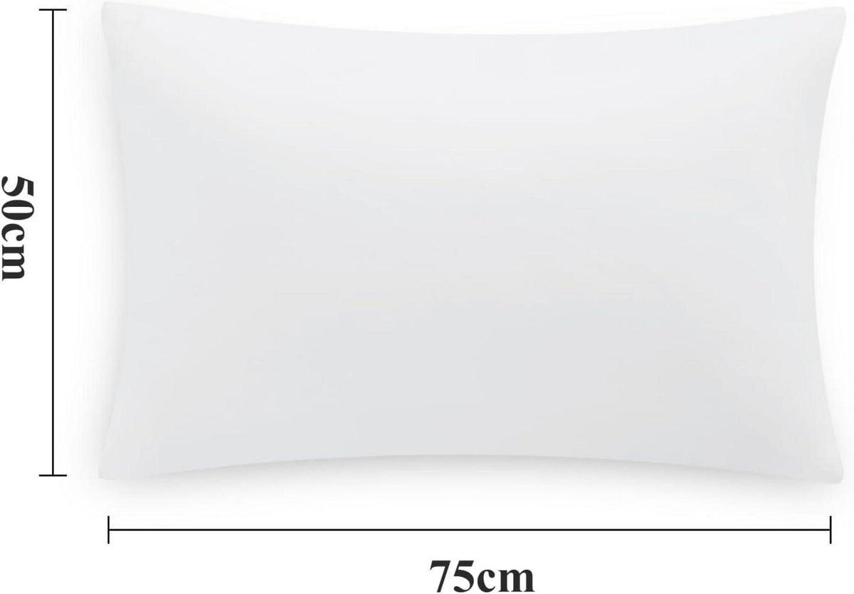 Weißer Mikrofaser-Kissenbezug 50x75 cm 2er Set mit Hotelverschluss