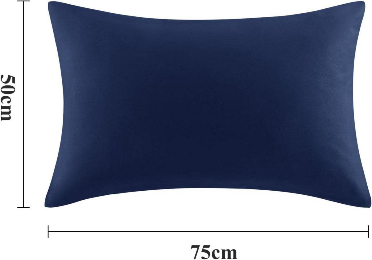 Kissenbezug Set 50x75 Blau aus Mikrofaser 2er-Pack