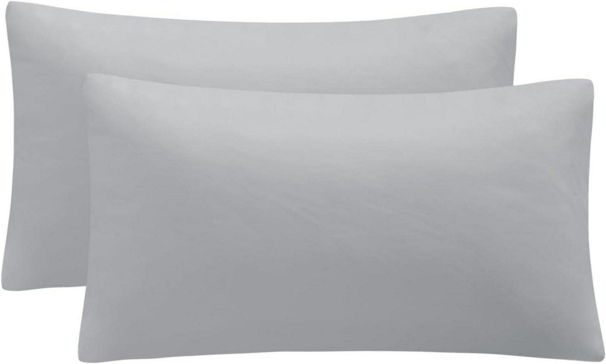 Mikrofaser Kissenbezug 40x70 Hotelverschluss Weich Hellgrau 2er Set