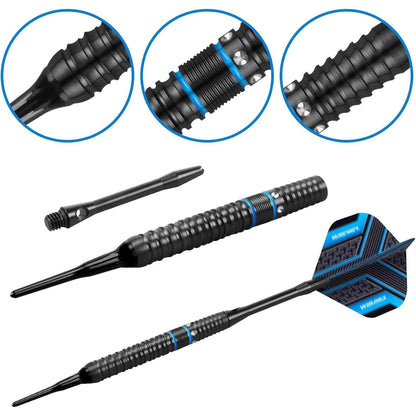 WIN.MAX 90% Tungsten Dartpfeile Stahl Darts 16-28g Schwarz