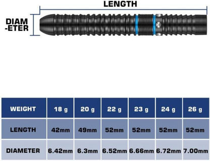 WIN.MAX 90% Tungsten Dartpfeile 3 Stück 16-28g Schwarz