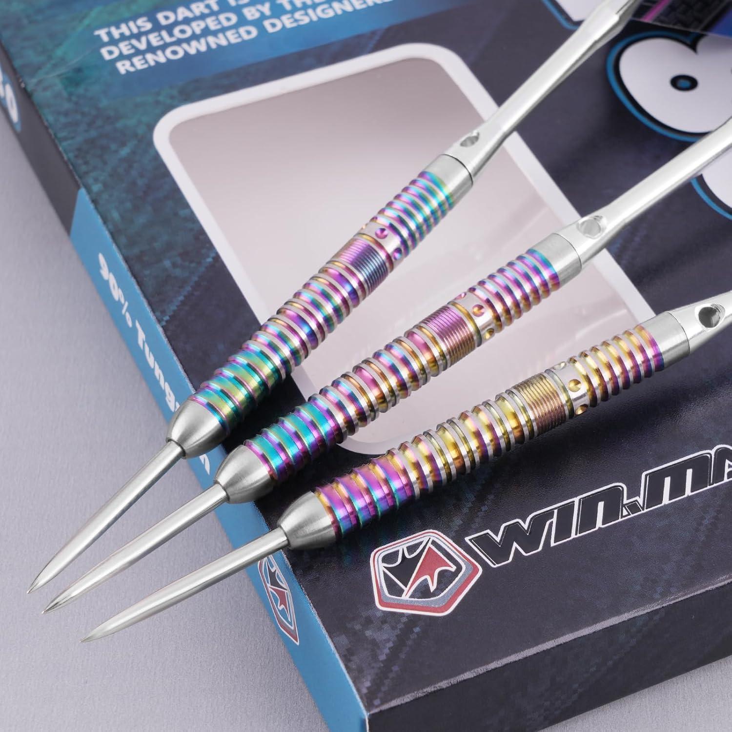WIN.MAX Dartpfeile 90% Tungsten 3 Stück 16-28g Metallspitze Wolfram Stahl Darts