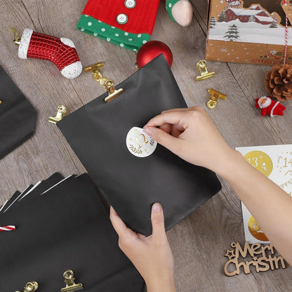DIY Adventskalender 2026 zum Befüllen Schwarz 24 Tüten