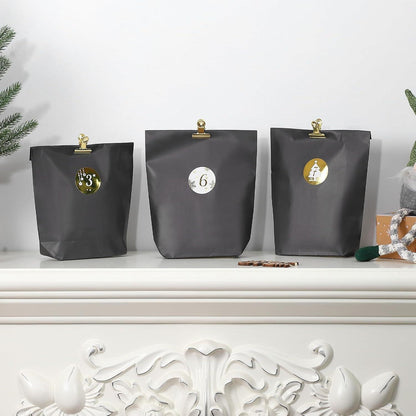 DIY Adventskalender 2026 zum Befüllen Schwarz 24 Tüten