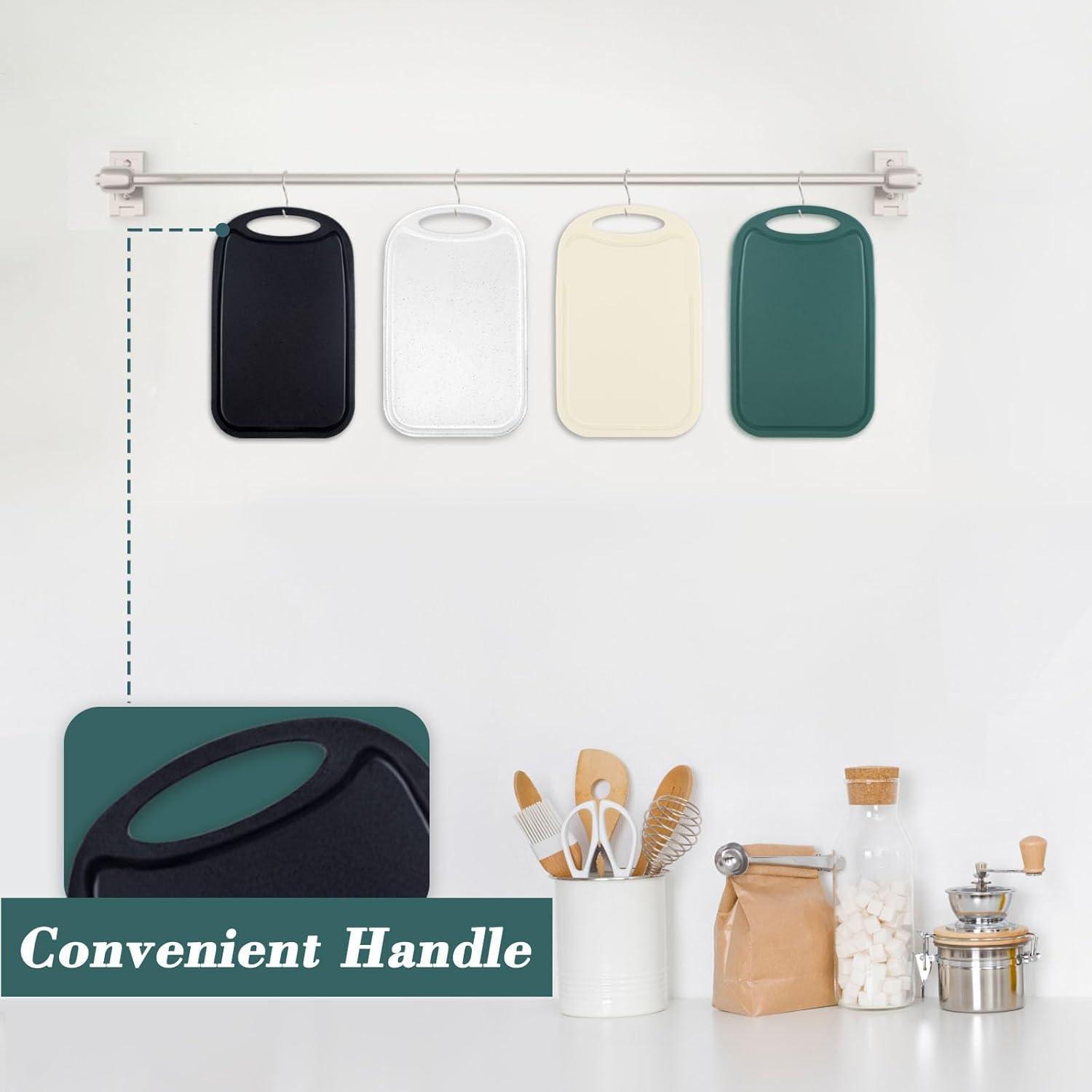 6er Set Frühstücksbrettchen 22x15 cm Kunststoff Schwarz rutschfest BPA frei