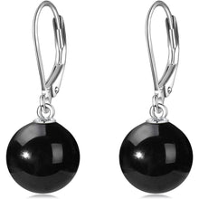 Perlen Ohrringe Sterling Silber mit Schwarzem Onyx