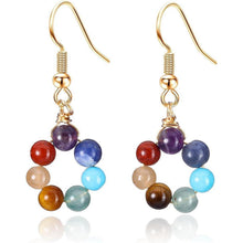 Chakra Ohrstecker 7 Steine Ohrringe Healing Reiki Damen
