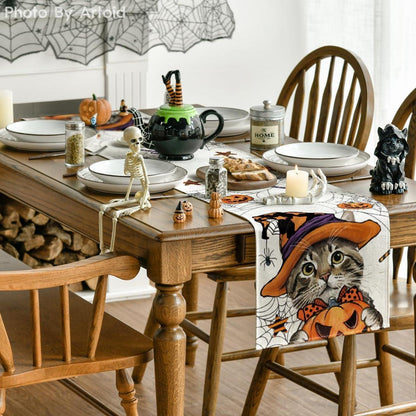 Katze Halloween Tischläufer 40x300 cm Herbst Party Dekor